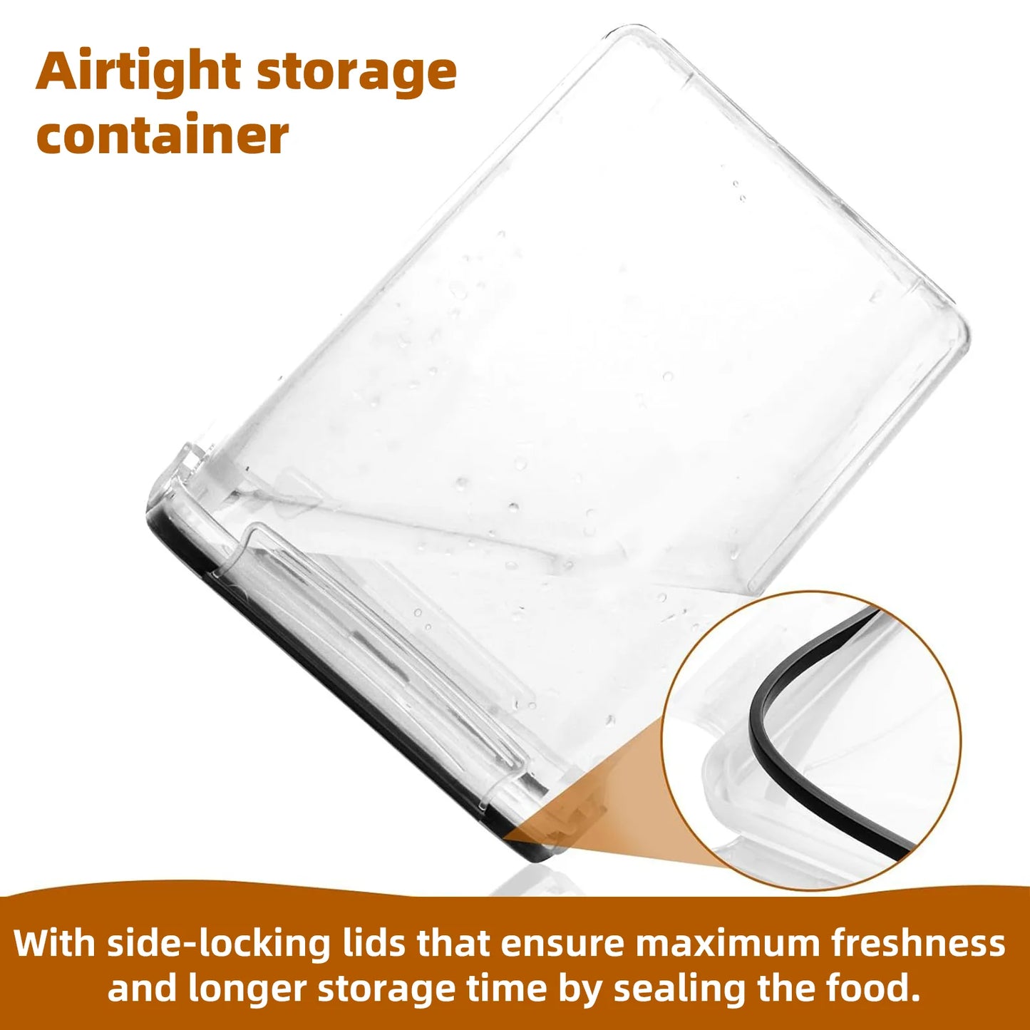 4 Pcs 5.2L/183Oz Square Airtight Cereal Container Flour Storage with Lids, Plastic Kitchen and Organization Canisters for Cereal, Includes Spoons, Labels and a Pen