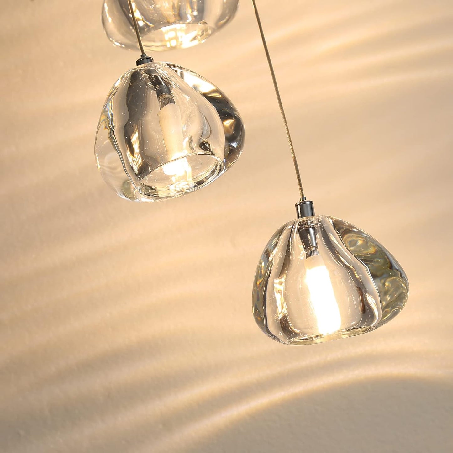 14 Lights Chandeliers Modern LED Crystal Ceiling Light Flush Mount Sloped High Ceiling Light Staircase Luxury Pendant Light Living Room Entryway Foyer Chandelier 138"
